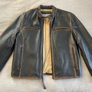 Andrew Marc Genuine Leather Fashion Biker Jacket, Mens US Large